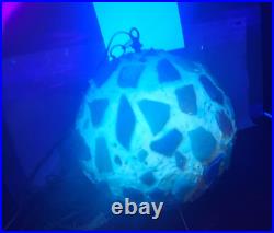 MCM Chunky Lucite Swag Lamp Vintage Rock Candy Ceiling Ball 14 Blue Purple