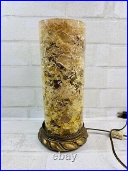 MCM Crackle Fractal Resin Glass Pillar Column Lamp