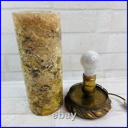 MCM Crackle Fractal Resin Glass Pillar Column Lamp