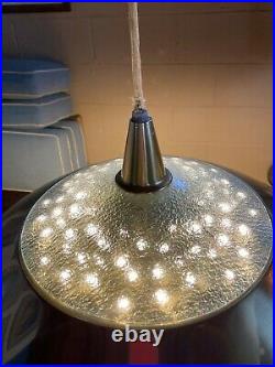 MCM Flying Saucer Hanging Light Fixture vtg Atomic Age UFO Lamp for jmgdds only