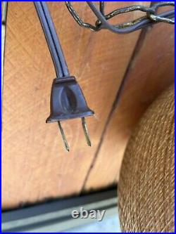 MCM Gold Spun Fiberglass String Swag Pendant Hanging Light Fixture or Lamp