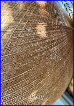 MCM Gold Spun Fiberglass String Swag Pendant Hanging Light Fixture or Lamp