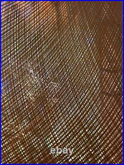 MCM Gold Spun Fiberglass String Swag Pendant Hanging Light Fixture or Lamp