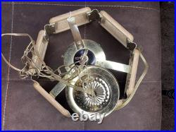 MCM Hanging Plug In Light Wicker Rattan Rush Style Chain Swag Ceiling Lamp VTG