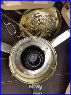 MCM Hanging Plug In Light Wicker Rattan Rush Style Chain Swag Ceiling Lamp VTG