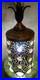MCM Hollywood Regency Faceted Glass Jewels in Pierced Pattern Hanging Lamp