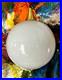 MCM Modernist Milk Glass Open Globe Ball Pendant Light Hanging Ceiling Swag Lamp