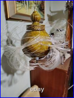 MCM Swag Hanging Lamp Ceramic Fiber Optic Vintage