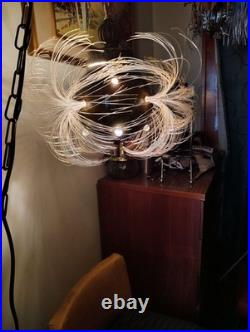 MCM Swag Hanging Lamp Ceramic Fiber Optic Vintage