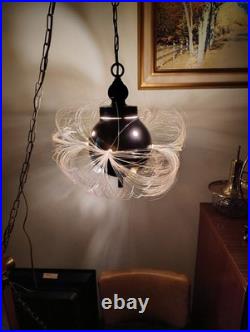 MCM Swag Hanging Lamp Ceramic Fiber Optic Vintage