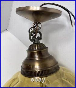 MCM Swag Light Amber Glass Hanging Lamp RETRO 70's VTG Earl Lites MCM Swag Light Amber Glass Hanging Lamp RETRO 70's VTG Earl Lites