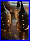 MCM Vintage Ceramic & Brass pendant light With 3 Pendants Gold Star Pattern