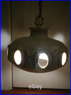 MCM Vintage MOD Ceramic Hanging Swag Lamp Light Chain