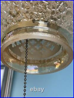 MCM Vintage Nemo Carnival Glass Swag Lamp Hollywood Regency