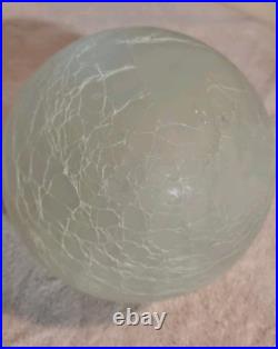 MID-CENTURY Double Frosted Crackle Globes, Chain Hanging Swag Lights (NICE)