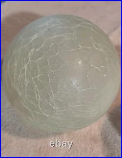 MID-CENTURY Double Frosted Crackle Globes, Chain Hanging Swag Lights (NICE)