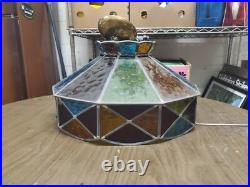 MID-CENTURY MODERN Vintage Acrylic HANGING LAMP Pendant Light SHADE Multi color