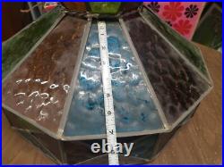 MID-CENTURY MODERN Vintage Acrylic HANGING LAMP Pendant Light SHADE Multi color