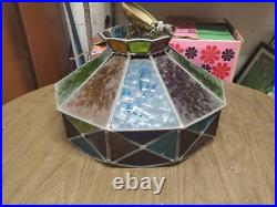 MID-CENTURY MODERN Vintage Acrylic HANGING LAMP Pendant Light SHADE Multi color