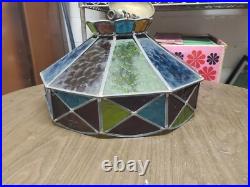 MID-CENTURY MODERN Vintage Acrylic HANGING LAMP Pendant Light SHADE Multi color