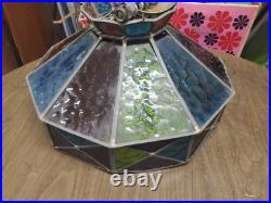MID-CENTURY MODERN Vintage Acrylic HANGING LAMP Pendant Light SHADE Multi color