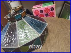 MID-CENTURY MODERN Vintage Acrylic HANGING LAMP Pendant Light SHADE Multi color