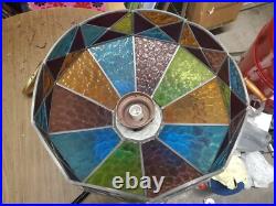 MID-CENTURY MODERN Vintage Acrylic HANGING LAMP Pendant Light SHADE Multi color