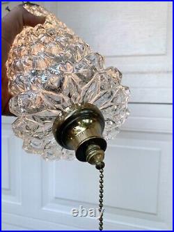MID Century Holly Wood Regency Hanging Lamp Light Pull String