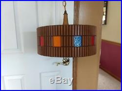 MID Century Vtg Danish Space Age Wall Hanging Swag Lamp