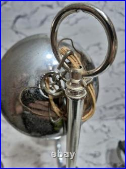 McM Chrome Opaline Sciolari Style Chandelier 5 Globe Space Age Atomic Sputnik