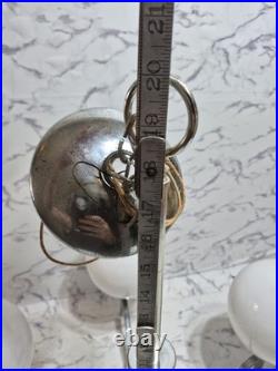 McM Chrome Opaline Sciolari Style Chandelier 5 Globe Space Age Atomic Sputnik McM Chrome Opaline Sciolari Style Chandelier 5 Globe Space Age Atomic Sputnik