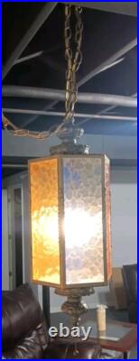 Mid Century (3) Color Retro Vintage Swag Lamp. Unique, One Of A Kind, Rare, VGC