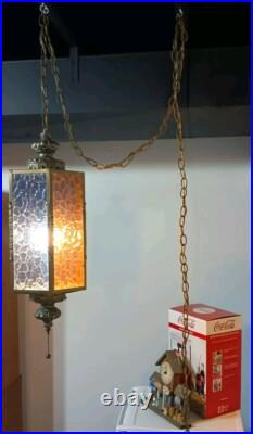 Mid Century (3) Color Retro Vintage Swag Lamp. Unique, One Of A Kind, Rare, VGC