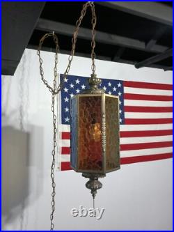 Mid Century (3) Color Retro Vintage Swag Lamp. Unique, One Of A Kind, Rare, VGC