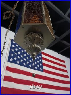 Mid Century (3) Color Retro Vintage Swag Lamp. Unique, One Of A Kind, Rare, VGC