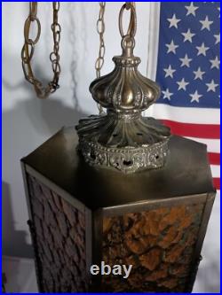 Mid Century (3) Color Retro Vintage Swag Lamp. Unique, One Of A Kind, Rare, VGC