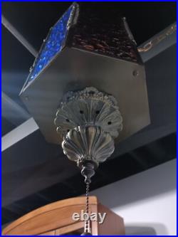 Mid Century (3) Color Retro Vintage Swag Lamp. Unique, One Of A Kind, Rare, VGC