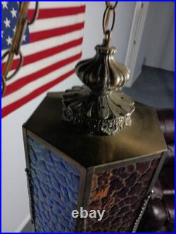 Mid Century (3) Color Retro Vintage Swag Lamp. Unique, One Of A Kind, Rare, VGC