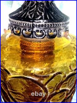 Mid-Century Amber And Black Hanging Swing Lamp (Vintage)