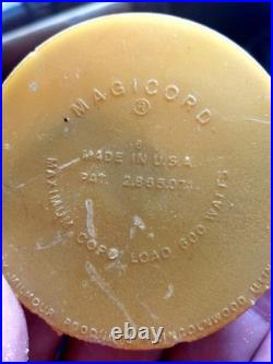 Mid-Century Amber And Black Hanging Swing Lamp (Vintage)