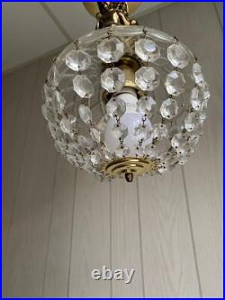 Mid-Century Cherub Crystal Pendant Lamp