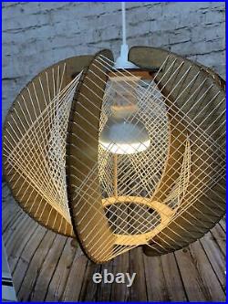 Mid Century Danish Modern Hanging Swag String Lamp Vintage