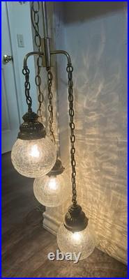 Mid-Century Modern 3-globe triple swag pendant lamp