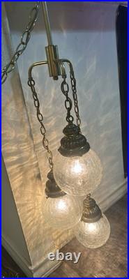 Mid-Century Modern 3-globe triple swag pendant lamp