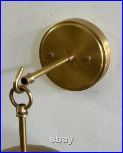 Mid Century Modern Brass Fluted Wall Sconce French Scalloped Hanging Lamp