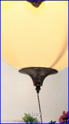 Mid Century Modern Brutatist Vintage Hanging Swag Light Pull Chain Red Orange Mid Century Modern Brutatist Vintage Hanging Swag Light Pull Chain Red Orange