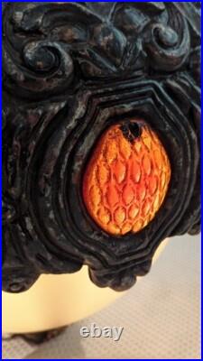 Mid Century Modern Brutatist Vintage Hanging Swag Light Pull Chain Red Orange Mid Century Modern Brutatist Vintage Hanging Swag Light Pull Chain Red Orange