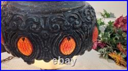 Mid Century Modern Brutatist Vintage Hanging Swag Light Pull Chain Red Orange Mid Century Modern Brutatist Vintage Hanging Swag Light Pull Chain Red Orange