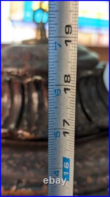 Mid Century Modern Brutatist Vintage Hanging Swag Light Pull Chain Red Orange