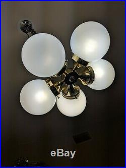 Mid Century Modern Hanging Chandelier Light MCM Vintage Ceiling Lamp 5 Globes